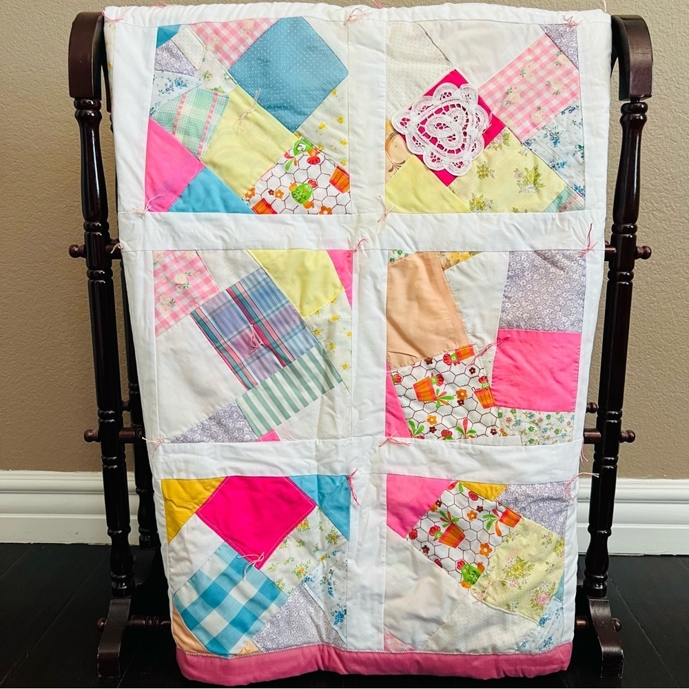 New Handmade 45”x45” Kids Cotton Quilt.